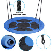 40&quot;Blue Waterproof Round Saucer Tree Swing Set W/Adjustable Hanging Rope... - £56.53 GBP