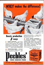 1953 Print Ad Peebles Feed for Chickens &amp; Turkeys Chickens Feeding San Francisco - £8.80 GBP