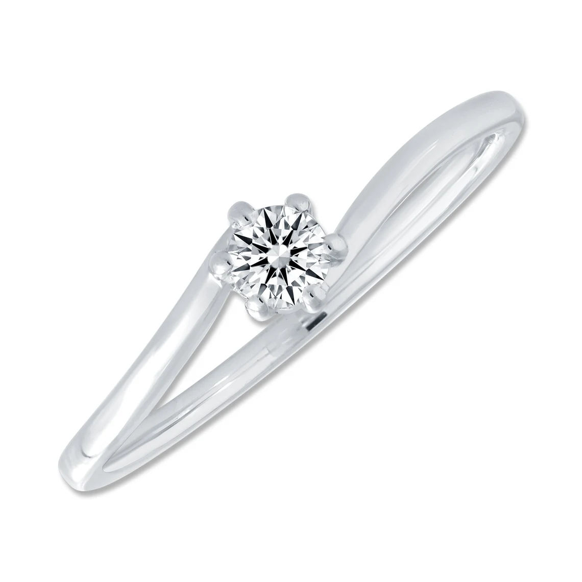 14k Solid White Gold 0.11CT Round Cut Lab Grown Diamond Women&#39;s Engagement Ring - $659.99