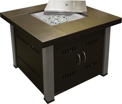 Large, Two Toned Hammered Bronze Propane Fire Pit, Hiland Gs-F-Pcss. - £296.28 GBP