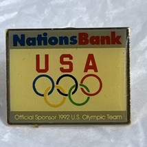 Nations Bank 1992 Barcelona Spain USA Olympics Logo Olympic Games Lapel ... - $7.95