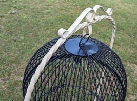 Vintage Bird Cage with Stand Ornate Twisted Iron Pull Out Tray - Local Pick up image 7