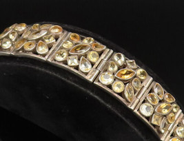 925 Silver - Vintage Beautiful Multi Shape Citrine Link Bracelet - BT9615 - £194.08 GBP