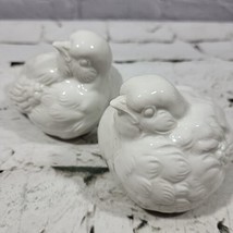Vintage Bird Figurines Lot Of 2 Chickadees Finch White Porcelain Made In... - £19.34 GBP