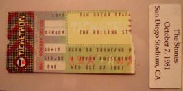 1981-Rolling Stones ticket stub- San Diego Stadium- Oct 7, 1981- Excelle... - €31,66 EUR