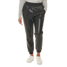 DKNY JEANS Ladies Faux Leather Elastic Waistband 2 Pocket Jogger - $18.99