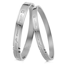 His and Hers Titanium Couples Bracelets Jewellery - £20.84 GBP