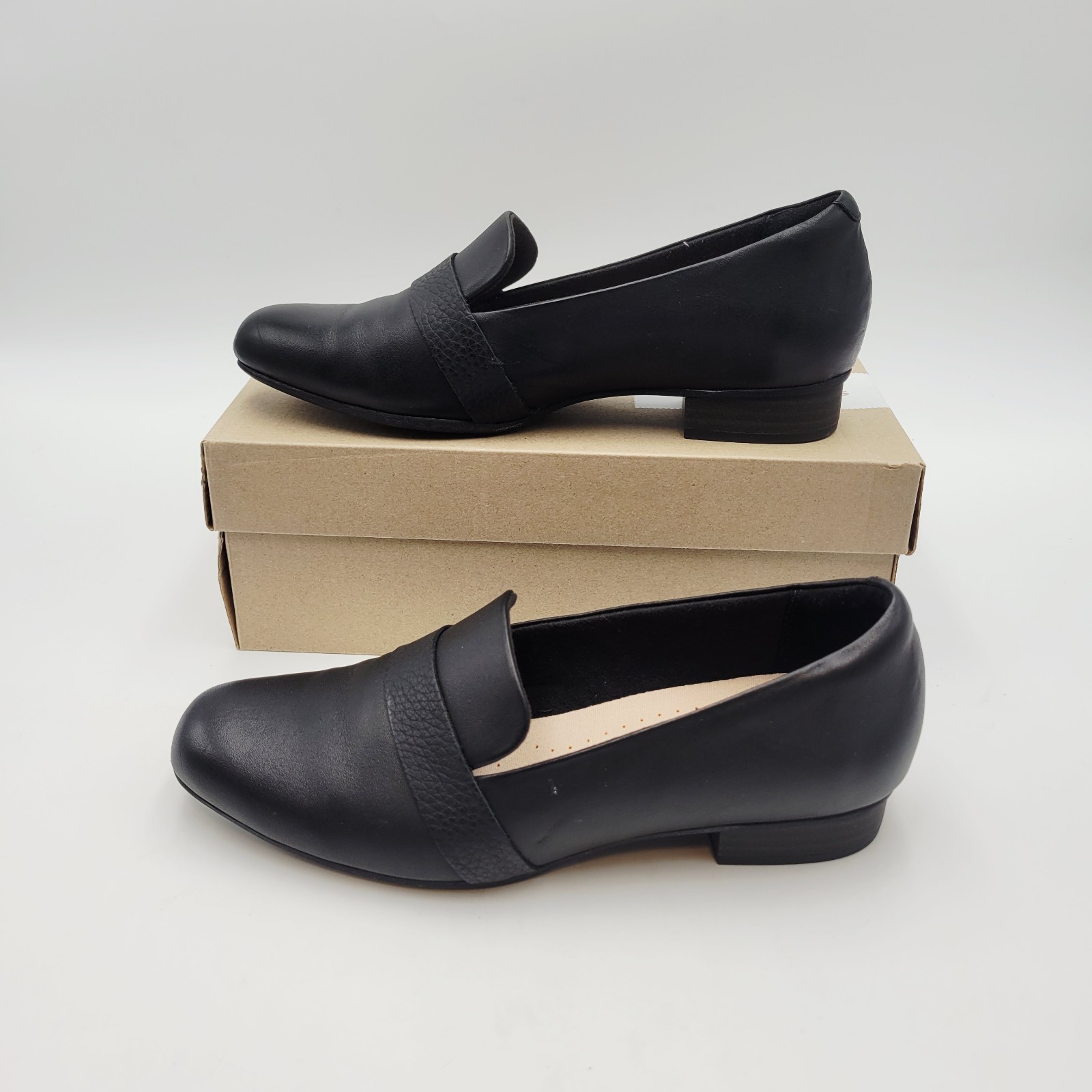 Clarks Juliet Ariel Pumps Womens Size 8 M Black Leather Loafers Slip On Shoes Item image 5