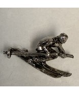Sterling Silver Snow Skiier Skiing Tie or Lapel Pin - $33.85 CAD