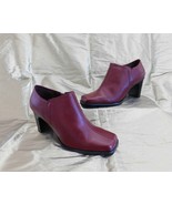 NIB HILLARD &amp; HANSON Spice Red Leather Chunky Heel Short Ankle Boots Siz... - £11.78 GBP