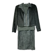 Vintage Nancy Bolen City Girl 3 Pc Suit Green Skirt Jacket Top Size Medium 10 - £31.44 GBP