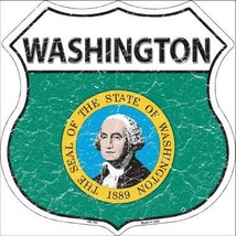 Washington State Flag Highway Shield Metal Sign HS-155 - $27.95