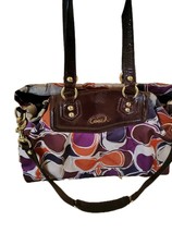 Coach Brown Multi Ashley Hand Scarf Print Satchel Bag &amp; Wallet (Pre-owned) - $668.99 MXN
