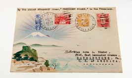 Karl Lewis 1935 Hand-Painted Watercolor Cover Japan to PA, USA Prez Wilson C-15 - £186.07 GBP