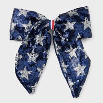 Cat & Jack Girls Americana Sequin Star Hair Bow Barrette Blue - $236.65 MXN Cat & Jack Girls Americana Sequin Star Hair Bow Barrette Blue - $236.65 MXN
