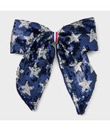Cat &amp; Jack Girls Americana Sequin Star Hair Bow Barrette Blue - €11,04 EUR