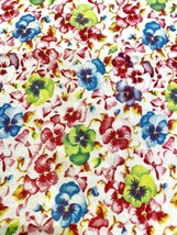 Vintage Feedsack Cotton Fabric 30s 40s SWEET Pansies Floral  40&quot;x38&quot; - $49.09