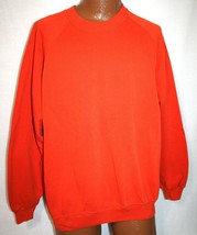 Vintage 80s JERZEES Blank 50/50 ORANGE Crew Neck Raglan SWEATSHIRT 3XL M... - £23.79 GBP