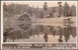 Arrowhead Valley Club, CA RPPC 1920s San Bernardino Mts., Moon Lake #1 - £47.76 GBP