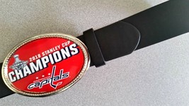 Washington C API Tals 2018 Stanley Cup Champions Epoxy Buckle &amp; Black Belt New - £19.69 GBP