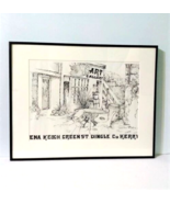 Vintage Geraldine Keogh Lithograph Pen and Ink Drawing Framed and Matted... - $64.15
