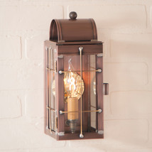 Slender ENTRY COLONIAL LANTERN Rustic Antique Copper Primitive Wall Cand... - £165.87 GBP
