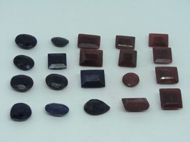215Carats 20 Pieces Mix Ruby Sapphire Color Enhanced Gemstones Pack Lot EL1248 - £53.34 GBP