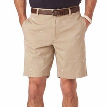 Men’s Chaps Seagull Flat Front Tan Khaki Golf Shorts – Size 36 - £19.43 GBP