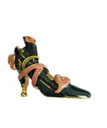 Kenneth J Lane Green Victorian High Heel Shoe Brooch - £16.19 GBP