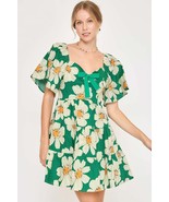 Umgee Full Size Daisy Print Mini Dress with Ribbon Details Plus Size - €58,23 EUR+