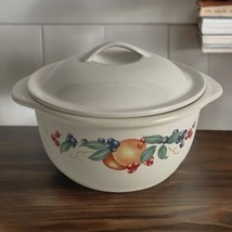 VTG Corelle Coordinates Covered Casserole Abundance Fruit Stoneware 1.5 Quart - $30.06