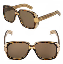 GUCCI 0318 Brown Honey Retro Squared Falling Star Sunglasses GG0318S Unisex - £345.31 GBP