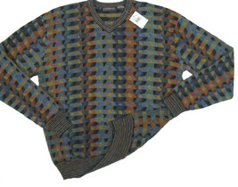 NEW! $295 Jhane Barnes Fine Geometric Pattern Sweater!  XL  Fall / Winter Weight - $199.99