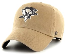 Pittsburgh Penguins NHL &#39;47 Clean Up Ballpark Khaki Hat Cap Adult Adjust... - €19,87 EUR