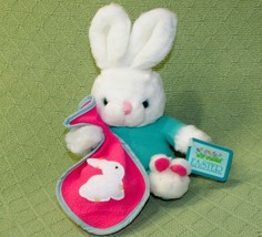 TB TRADING BABY BUNNY WITH SECURITY BLANKET PLUSH WITH HANG TAG 9&quot; STUFF... - £12.91 GBP