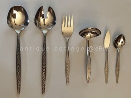 vintage NORTHLAND STAINLESS KOREA 6pc HOSTESS SERVING SPOONS FORK BUTTER... - £33.55 GBP