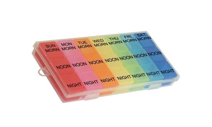 7-Day Pill Box Organizer 3 Times A Day Morning Noon and Night Medi Planner - $7.91