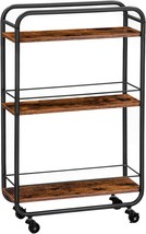 Hoobro Slim Storage Cart, Narrow Rolling Cart, 3-Tier Bar Cart For Small Spaces, - £45.55 GBP