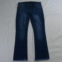 KUT from the Kloth 2 Straight Raw Hem Medium Wash Stretch Denim Jeans - £8.60 GBP