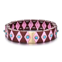12 Colors Enamel Stretch Bracelets for Women Stacking Casual Bracelet Ti... - £17.72 GBP