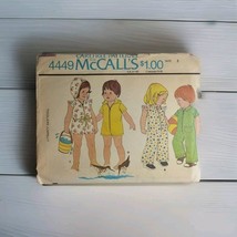 McCall&#39;s 4449 Sewing Pattern Zip-Up Jumpsuit or Romper W/WO Hood Sz 3 To... - $9.99