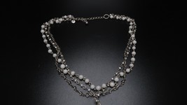 Antique 14k GF Clasp Graduated Crystal Bead Necklace Size: 16 inches - £62.38 GBP