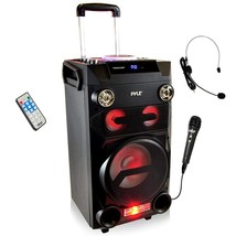 Pyle Outdoor Portable Wireless Bluetooth Karaoke Pa Loud Speaker - 8'' Subwoofer - £138.28 GBP