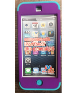 Turquoise/Purple High Impact Soft Rubber Hybrid Case For iPod Touch 5th Gen - £6.88 GBP