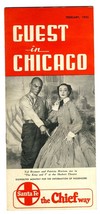 Guest in Chicago Booklet 1955 Santa Fe the Chief Way Yul Brynner  - £14.22 GBP