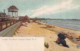 HAMPTON BEACH NEW HAMPSHIRE~THE BEACH~1900s ROTOGRAPH TINTED PHOTO POSTCARD - $8.66