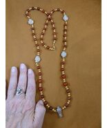 CR510-8 Fairy Stone CHRISTIAN 5 CROSS Lucky Crystal 38&quot; Carnelian necklace - €131,41 EUR