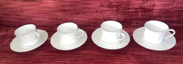 Set Of 4 (8 Pieces), Spal Portugal -Classic White, Tea/ Coffee Cups &amp; Sa... - £19.86 GBP