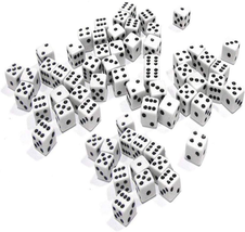 200Pcs 8Mm White Dice with Black Dots 6 Sided Dice Games Dice for Activity,Teach - £11.88 GBP