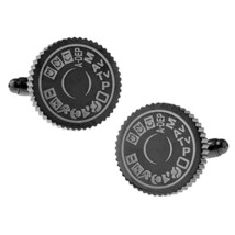 CAMERA MODE DIAL CUFFLINKS Photography Black Metal Groom Wedding NEW w G... - $241.93 MXN